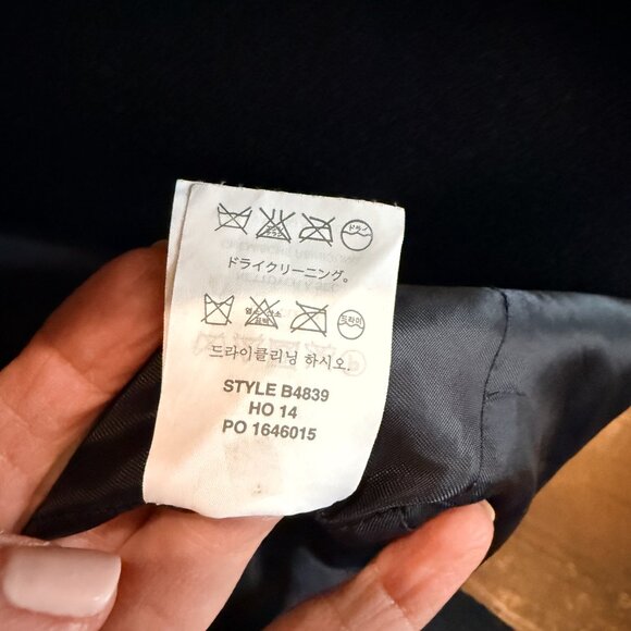 J. Crew Melton Wool Classic Pea Coat Jacket Black plus size 4 - Picture 8 of 9